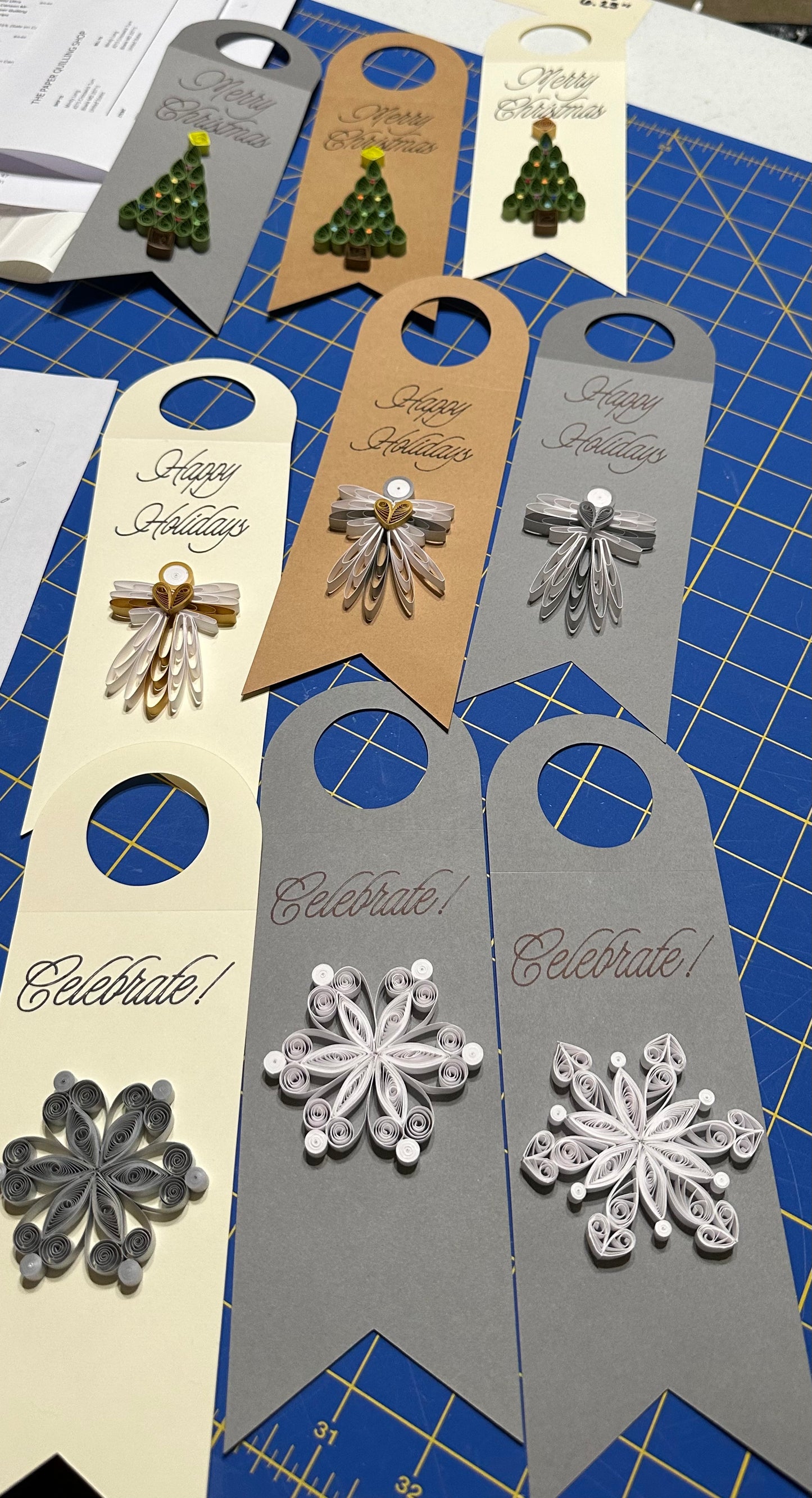 Handmade Christmas Holiday Wine Bottle Gift Tag