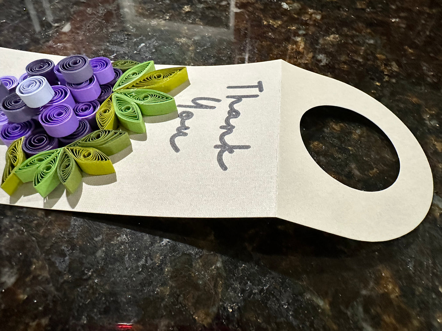 Handmade Wine Bottle Gift Tag, Label or Hanger in art of Paper Quilling
