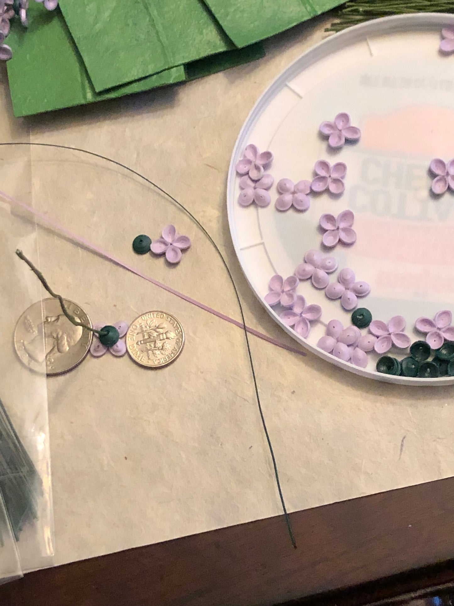 Handmade Paper Quilled Quilling Lilac Branch
