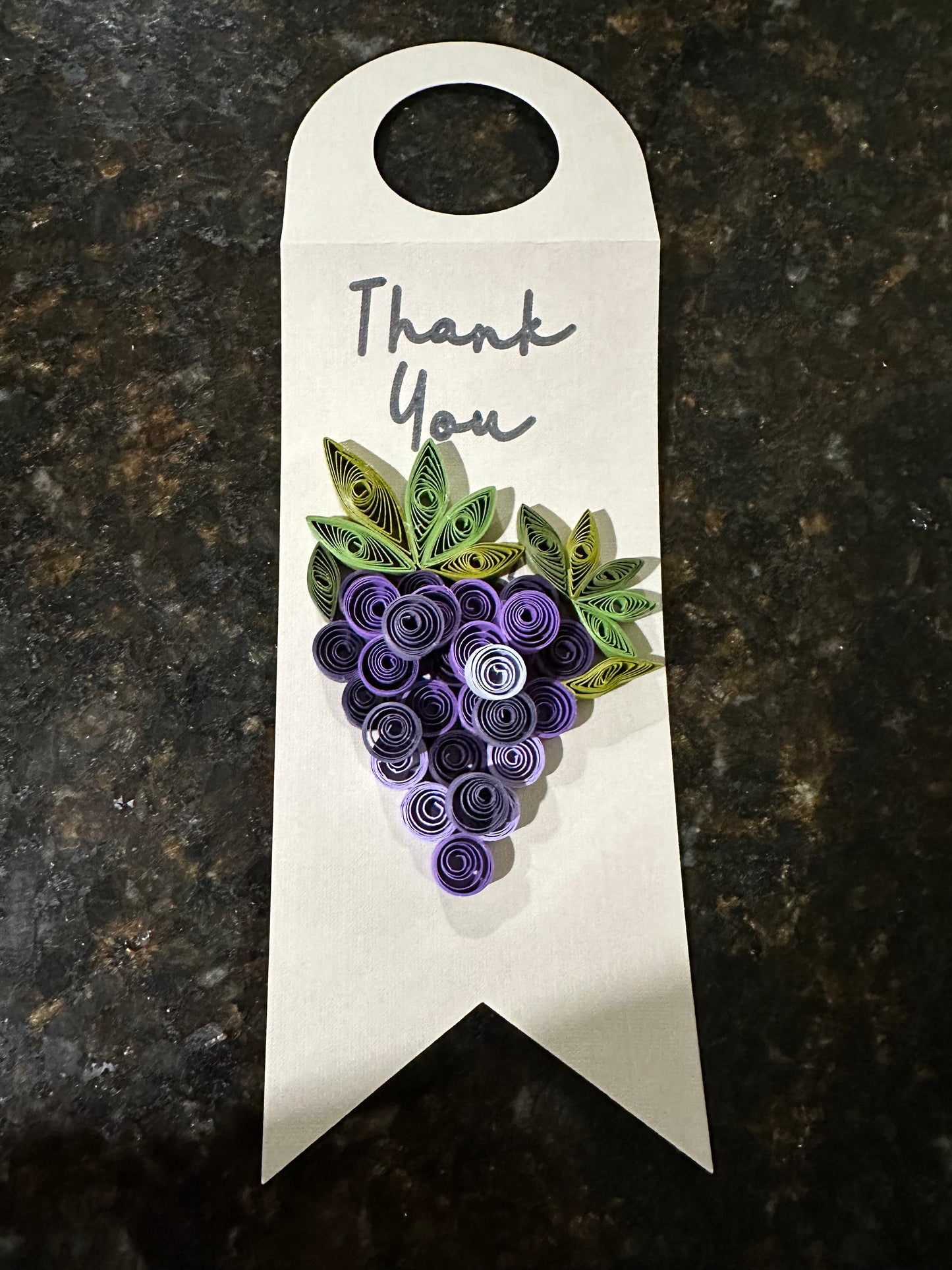 Handmade Wine Bottle Gift Tag, Label or Hanger in art of Paper Quilling
