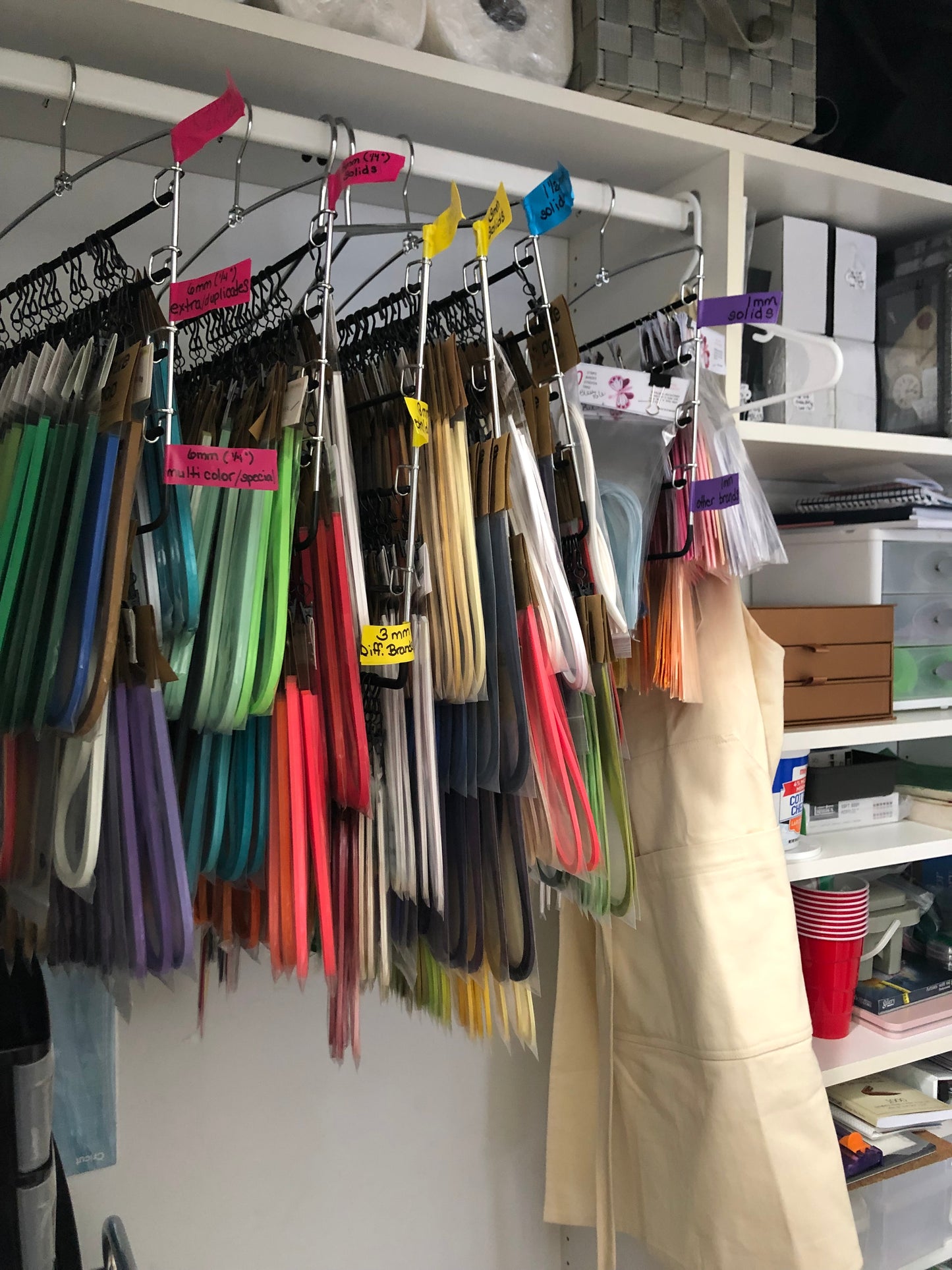 Quilling Paper Storage for Up To 75 Packages or Hanging Paper Packages Organizer