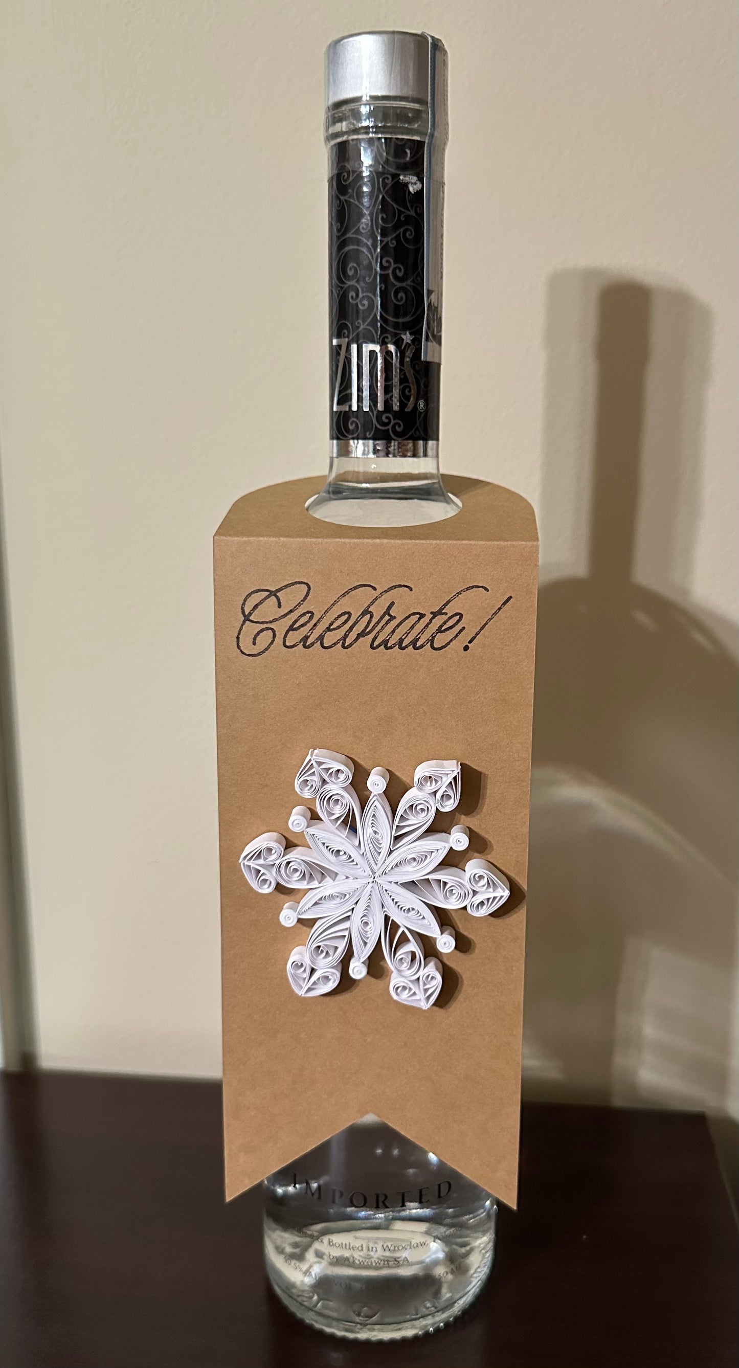 Handmade Christmas Holiday Wine Bottle Gift Tag