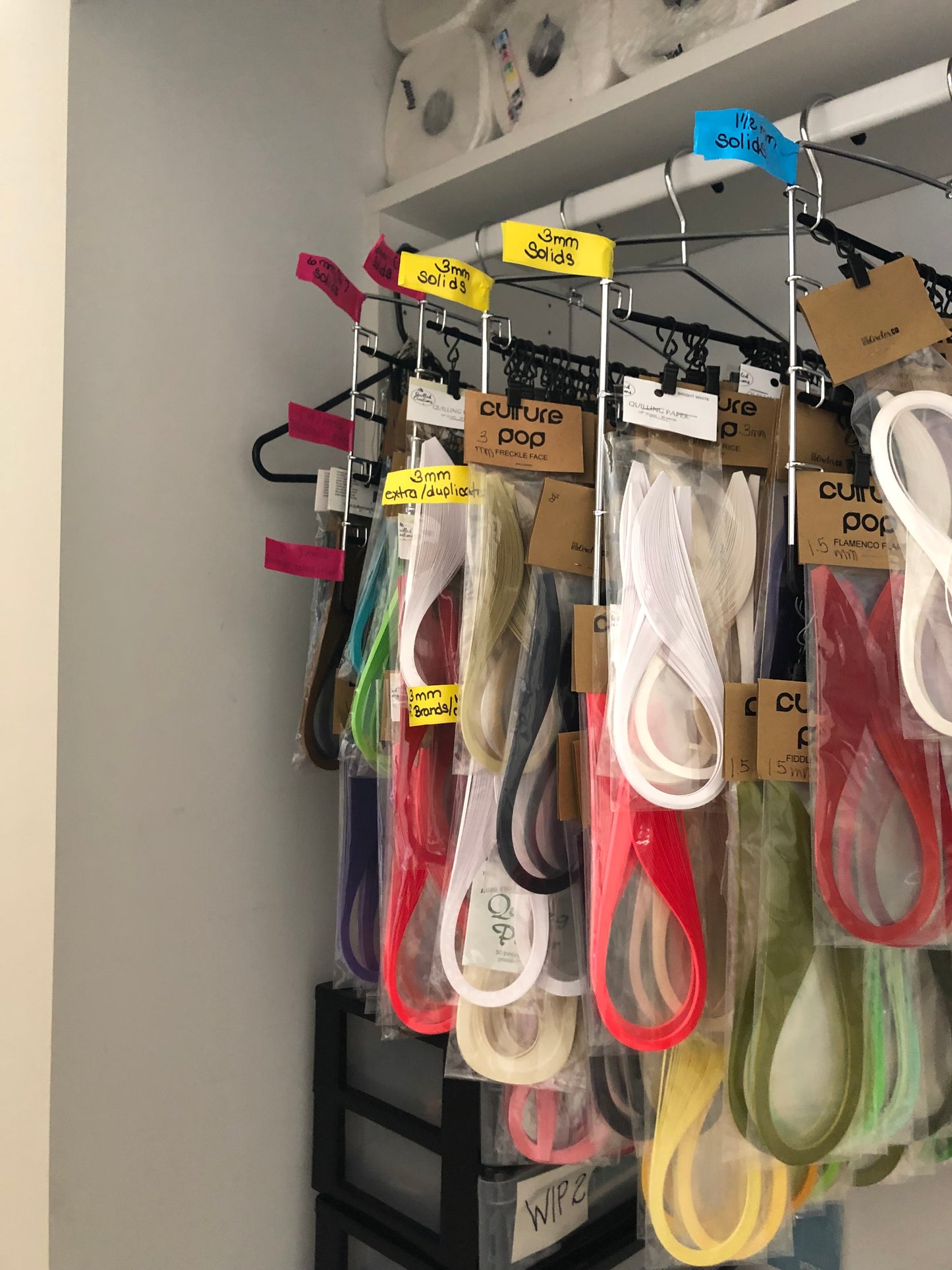 Quilling Paper Storage for Up To 75 Packages or Hanging Paper Packages Organizer