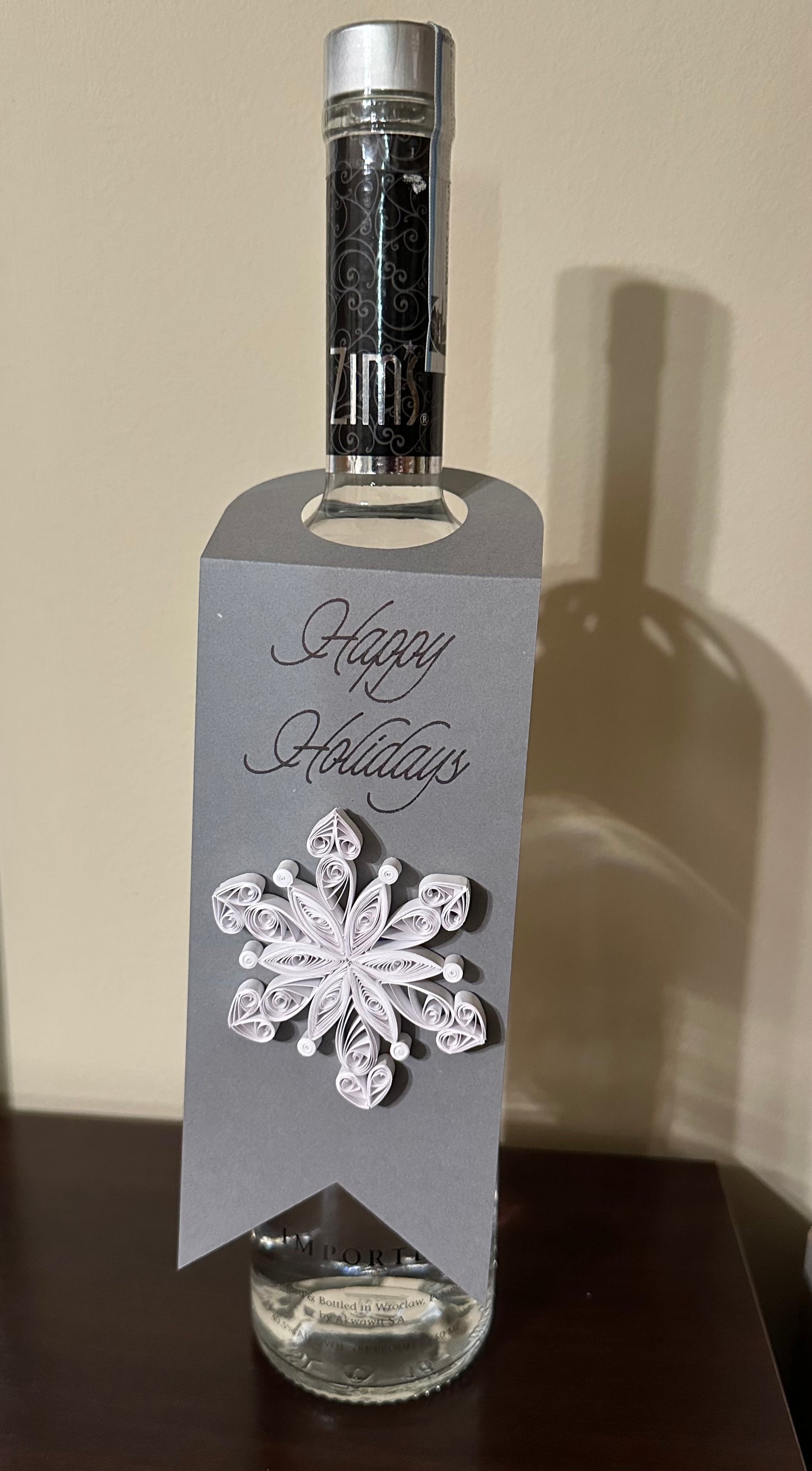 Handmade Christmas Holiday Wine Bottle Gift Tag