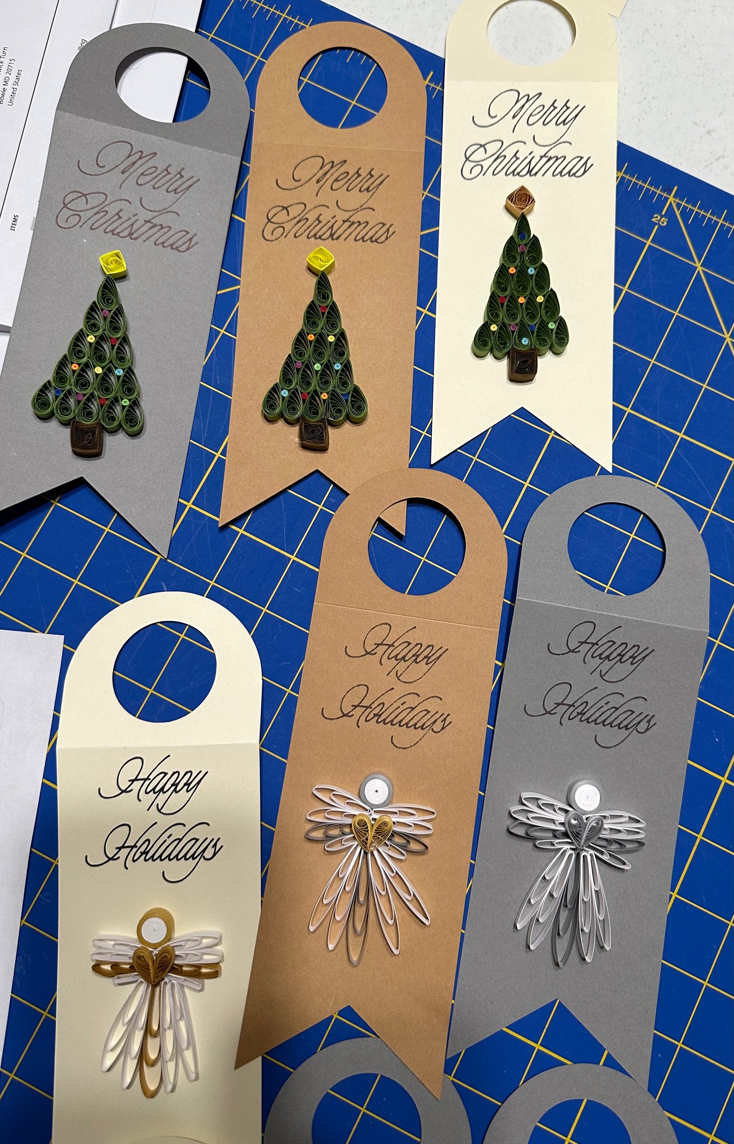 Handmade Christmas Holiday Wine Bottle Gift Tag