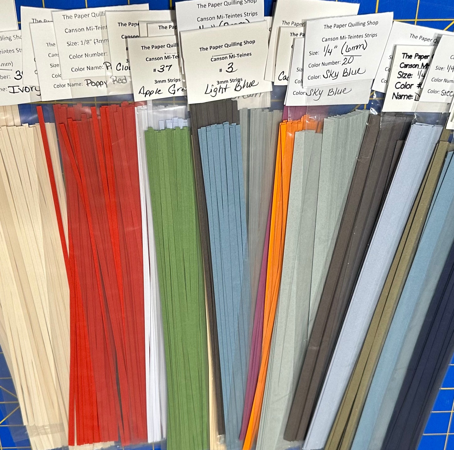 1/8" (3mm) Ultra Premium Canson Mi-Teintes Paper Quilling Strips-50 strips