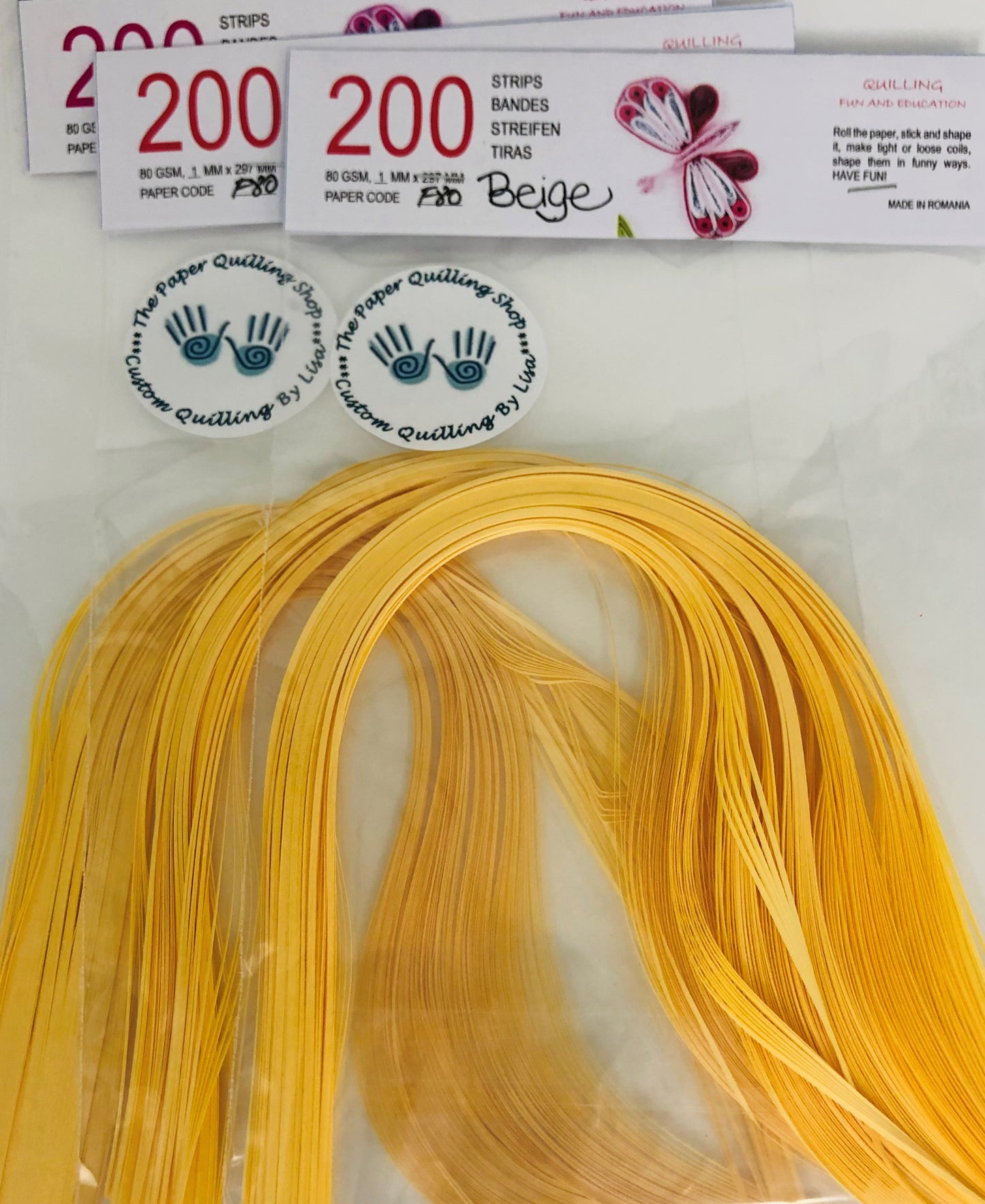 80gsm 1mm Paper Quilling Strips - 200 strips per package