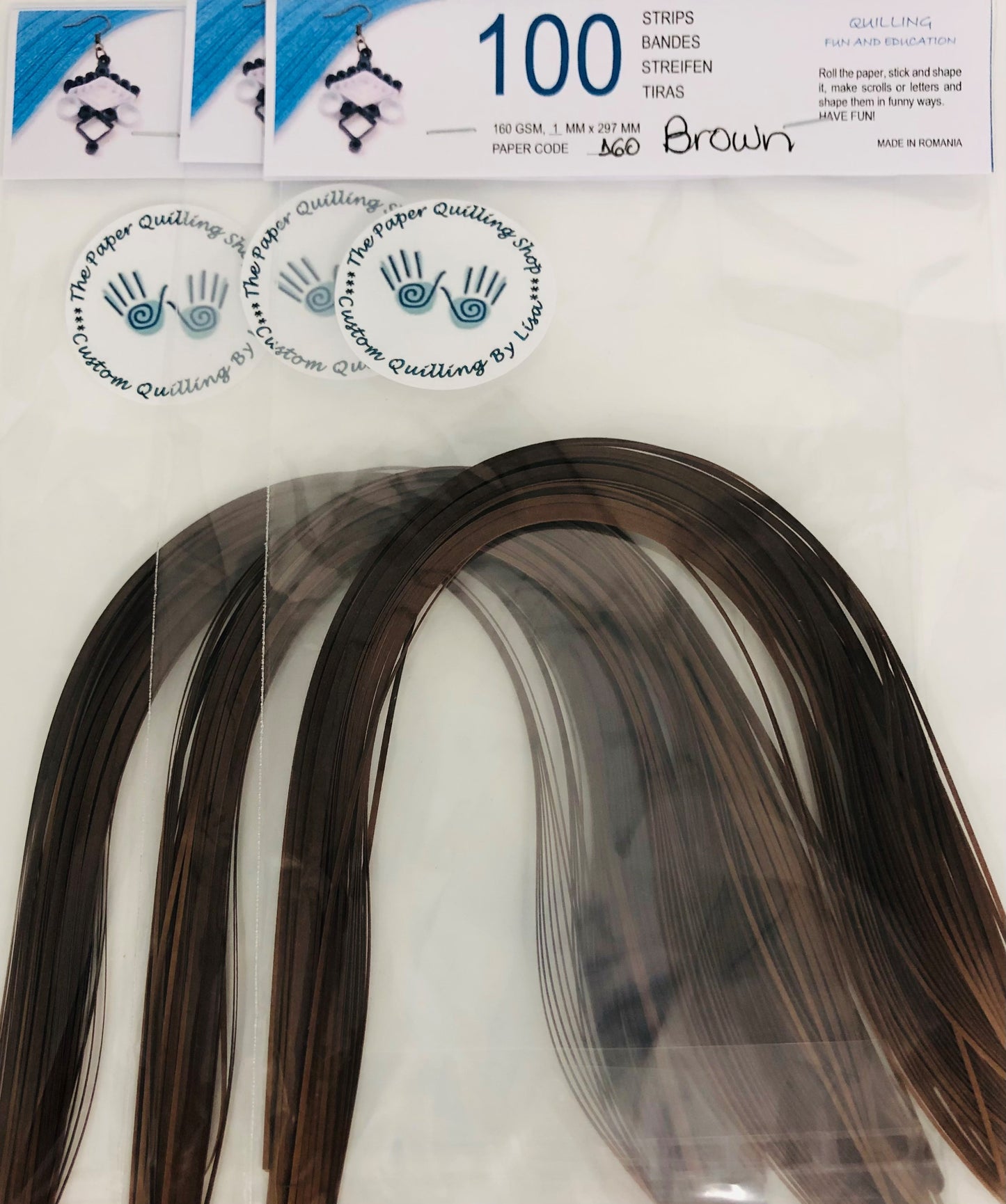 160gsm 1mm Paper Quilling Strips - 100 strips per package