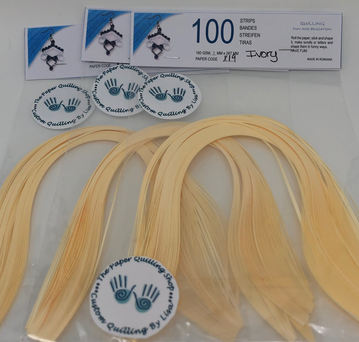 160gsm 1mm Paper Quilling Strips - 100 strips per package