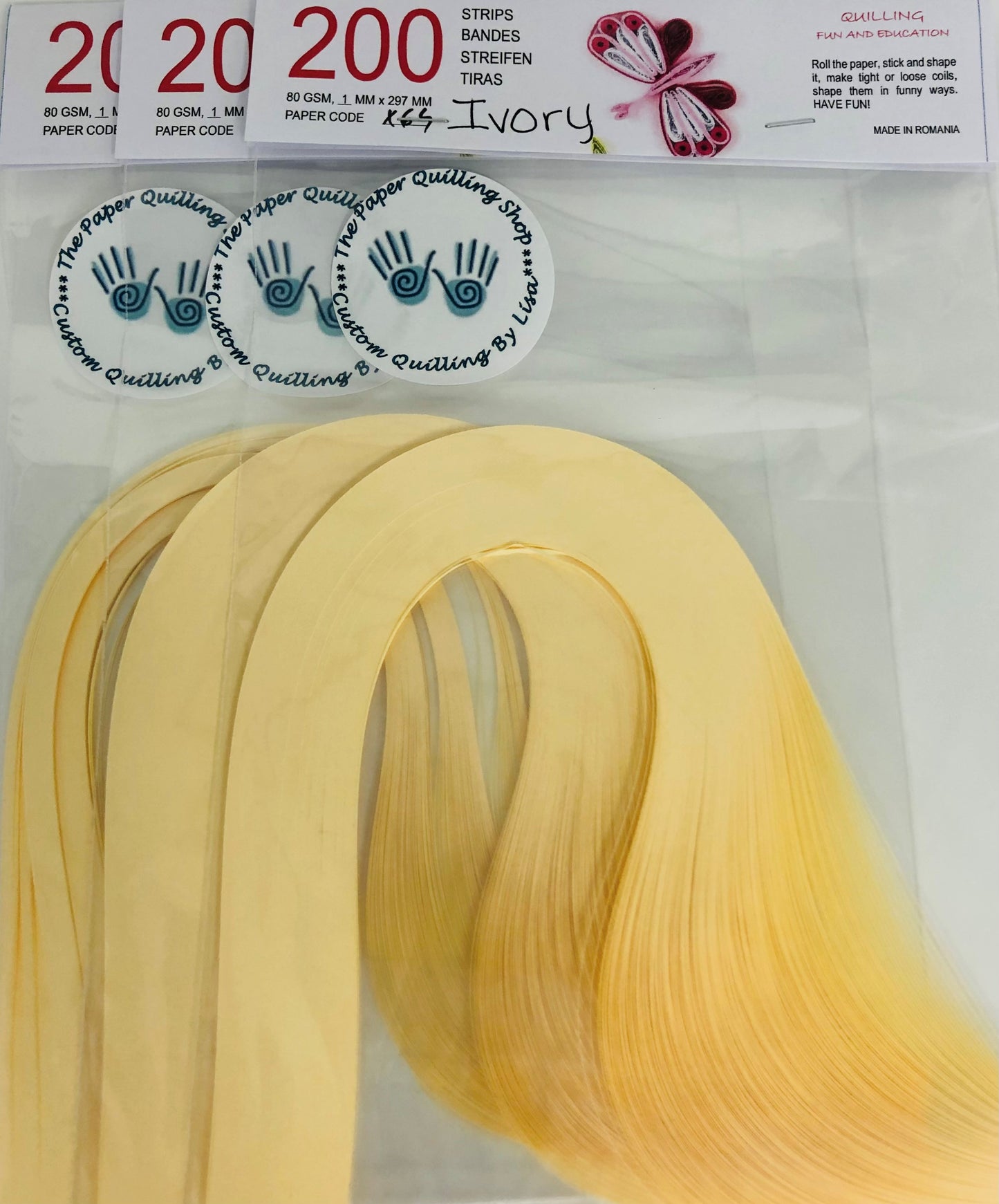 80gsm 1mm Paper Quilling Strips - 200 strips per package