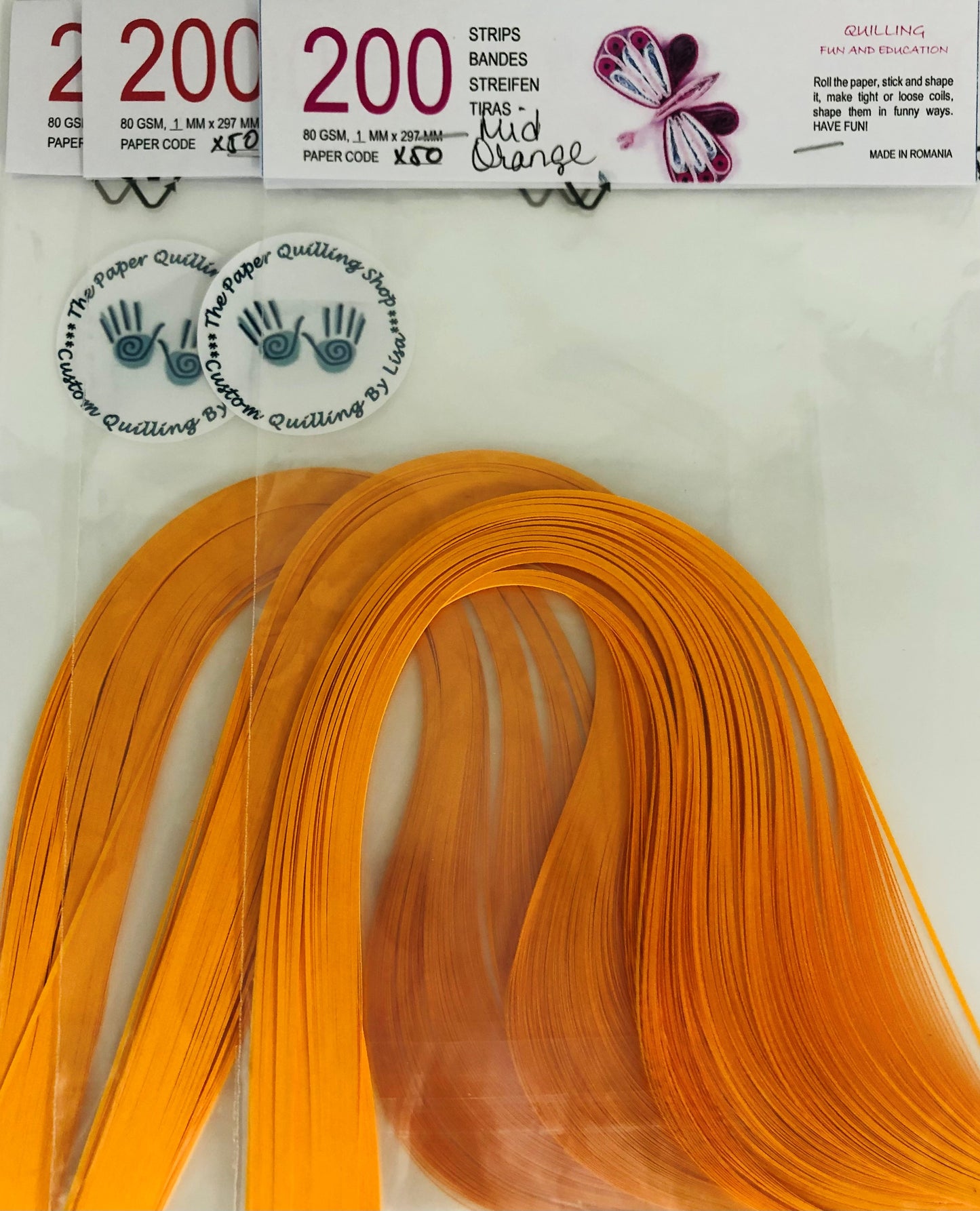 80gsm 1mm Paper Quilling Strips - 200 strips per package